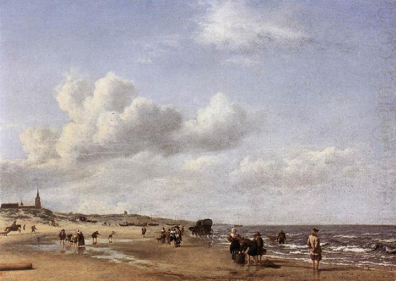VELDE, Adriaen van de The Beach at Scheveningen wr china oil painting image